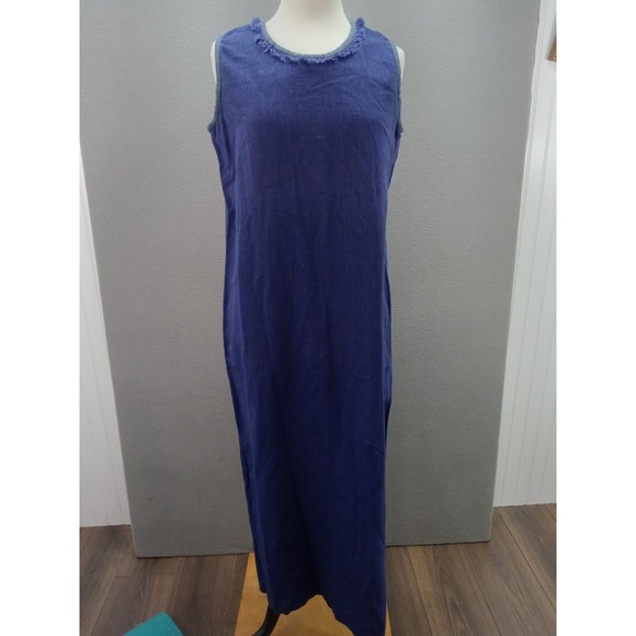 Kindred Spirit Dress Womens M Guatemala Handwoven Sleeveless Fringed Minimalist - Picture 2 of 12